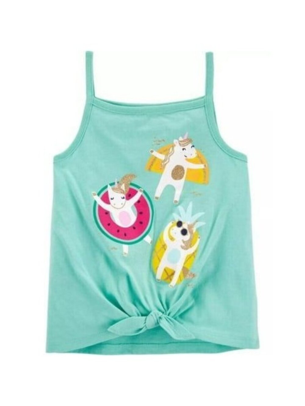 Girls Knit Top Carters Swimming Unicorns 3T